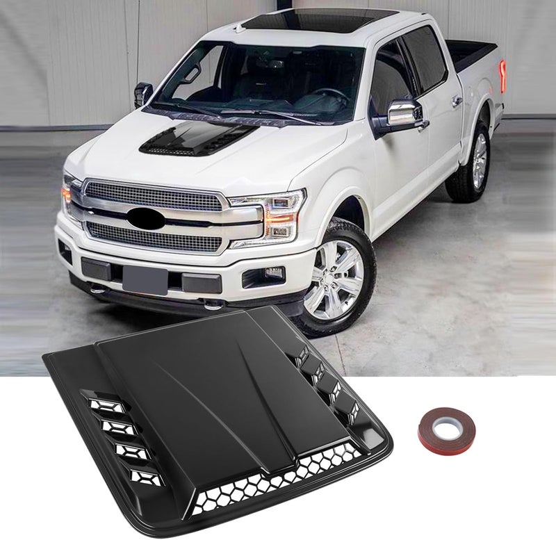 DEERMOTO Universal Car Hood Vent,Car Engine Hood Vents,Hood Scoop Air Vent for Trucks, Suit for Dodge Ram 1500 2500 3500,Chevy Silverado, F-150, F-250, F-350(Black) - Image 2